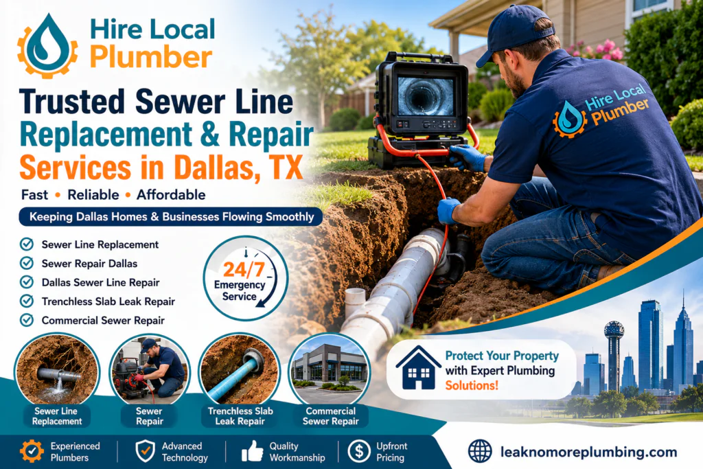 Emergency Sewer Line Replacement Dallas TX Services Available 